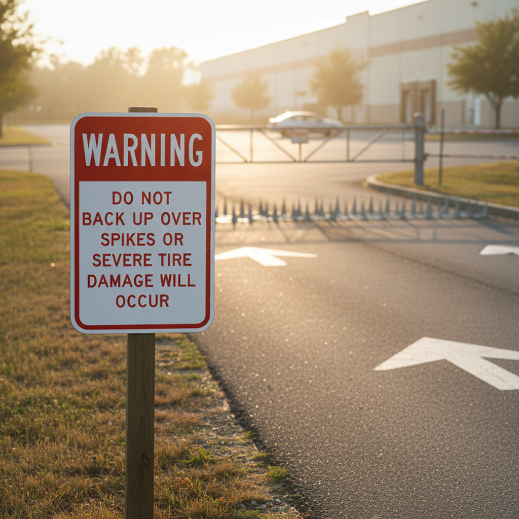 Warning Do Not Back Up Over Spikes Or Severe