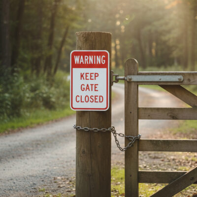 Warning Keep Gate Closed