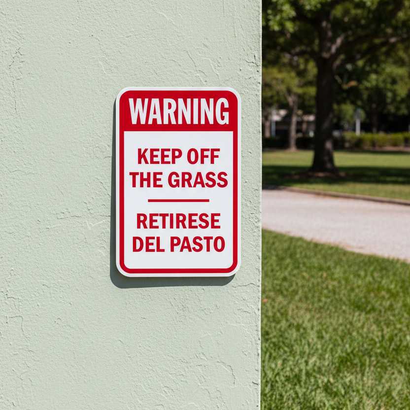 Warning Keep Off The Grass Retirese Del Pasto - Image 2