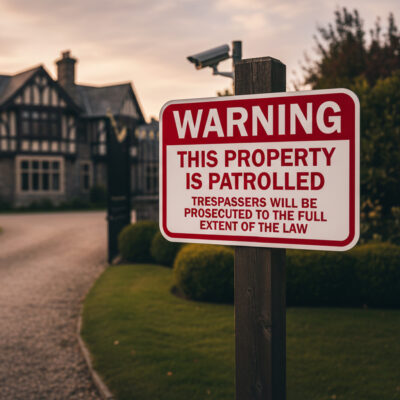 Warning This Property Is Patrolled Trespassers