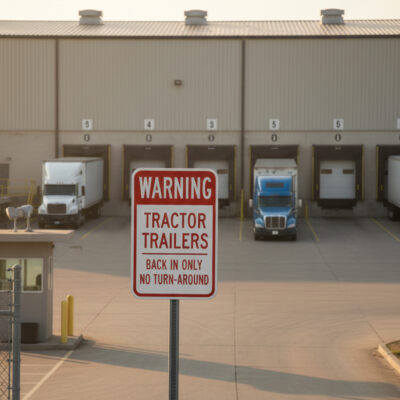 Warning Tractor Trailers Back In Only