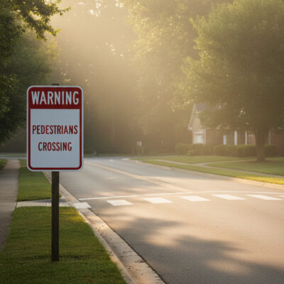 Warning Pedestrians Crossing