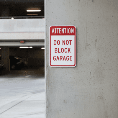 Attention Do Not Block Garage