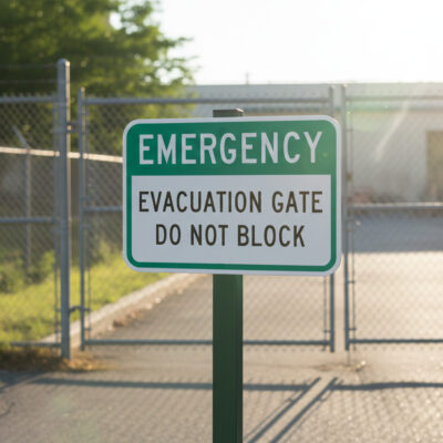 Emergency Evacuation Gate Do Not Block