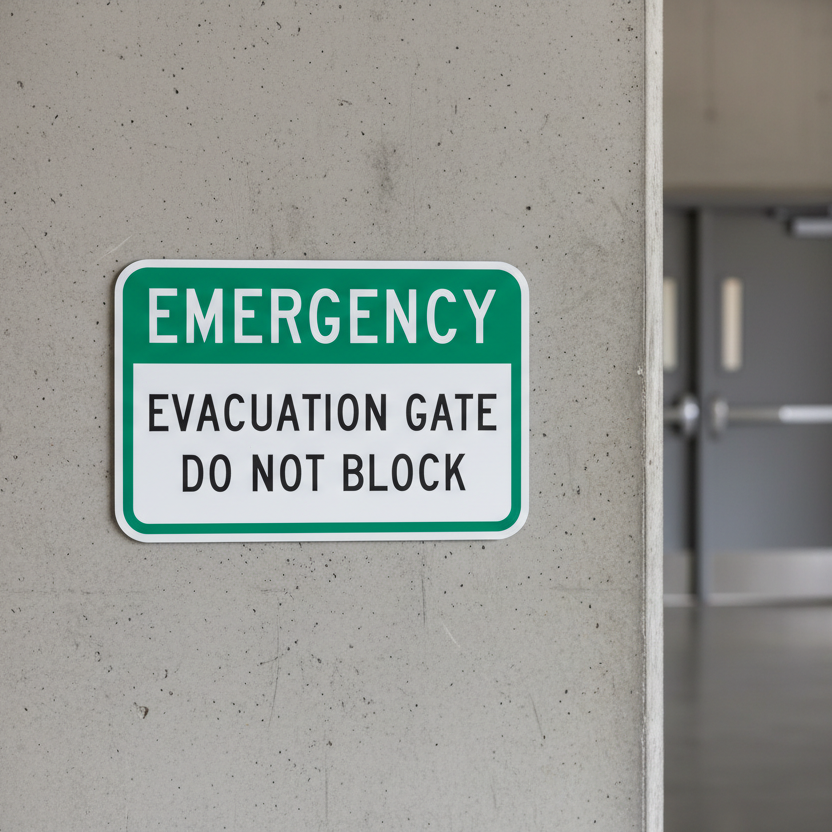 Emergency Evacuation Gate Do Not Block - Image 2