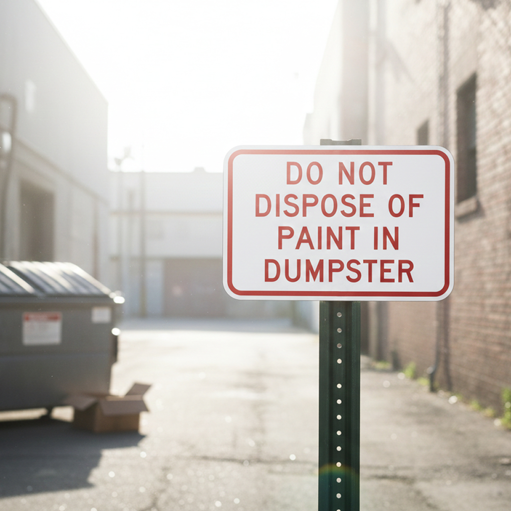 Do Not Dispose Of Paint In Dumpster