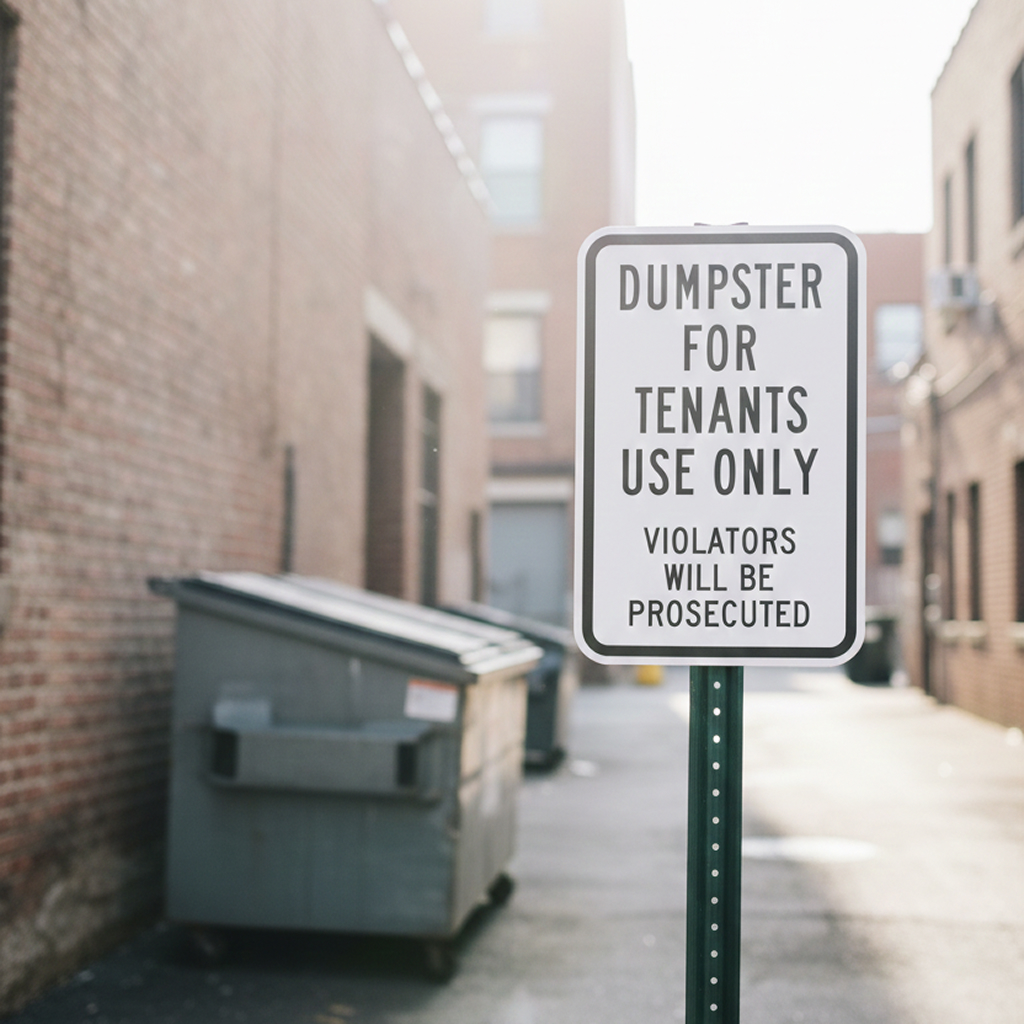 Dumpster For Tenants Use Only Violators Will
