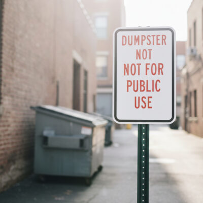 Dumpster Not For Public Use