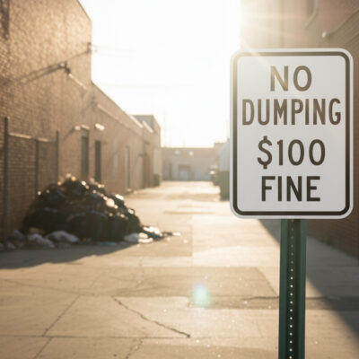 No Dumping $100 Fine