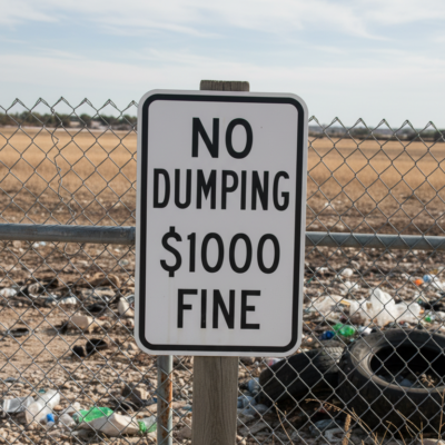 No Dumping $1000 Fine