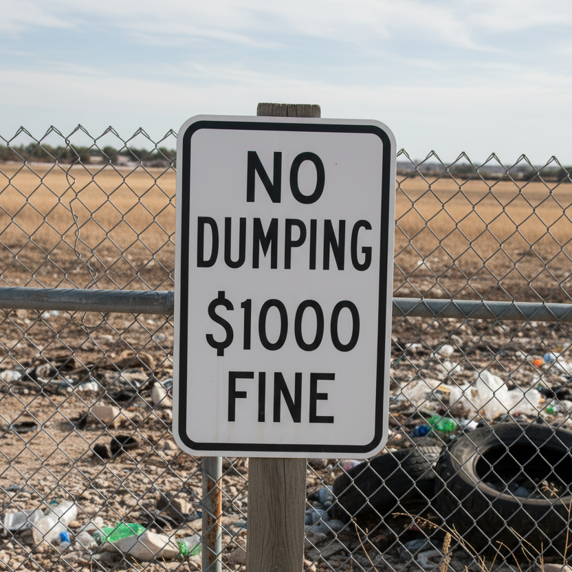 No Dumping $1000 Fine