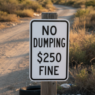 No Dumping $250 Fine