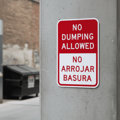 No Dumping Allowed No Arrojar Basura
