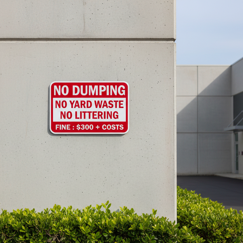 No Dumping No Yard Waste No Littering Fine : $300 - Image 2