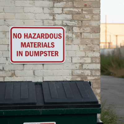 No Hazardous Materials In Dumpster