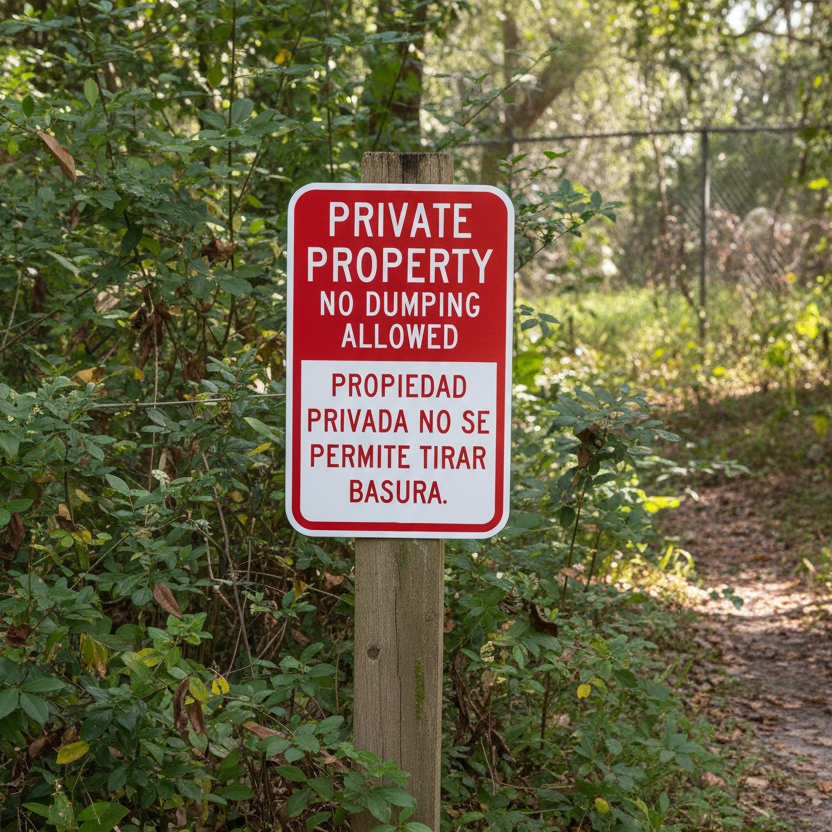 Private Property No Dumping Allowed Propiedad