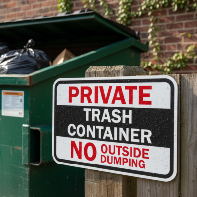 Private Trash Container No Outside Dumping
