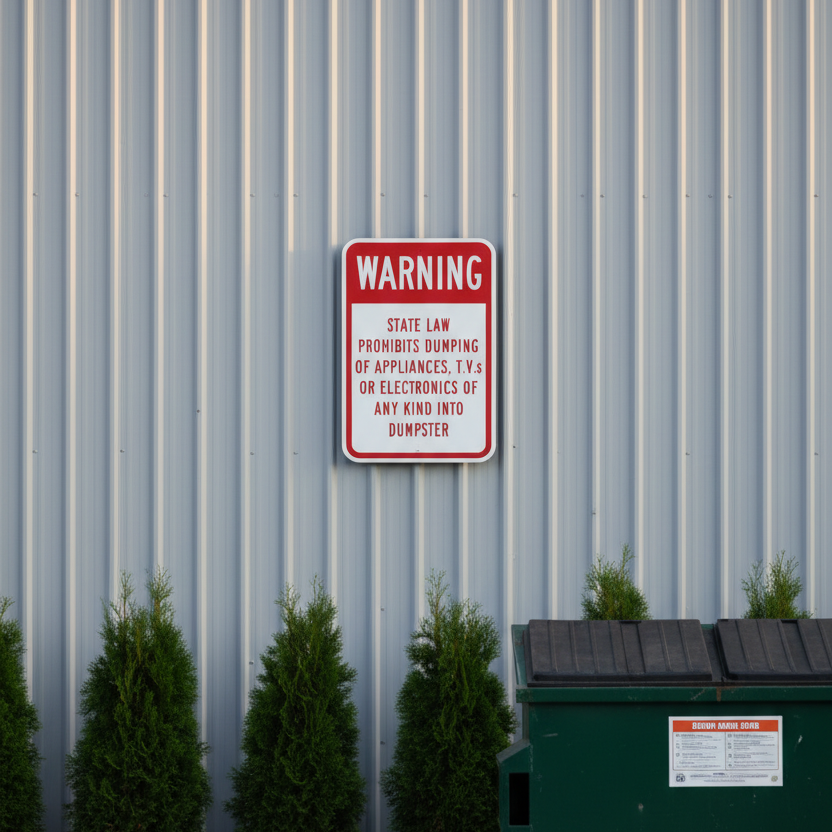 Warning State Law Prohibits Dumping Of Appliances, - Image 2