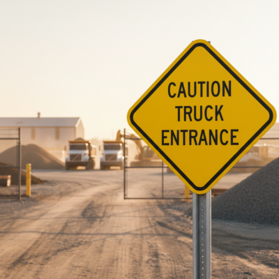 Caution Truck Entrance