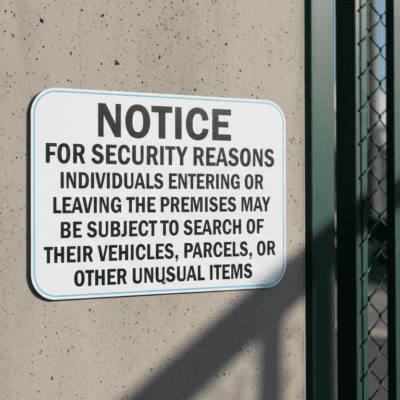 Notice For Security Reasons Individuals Entering