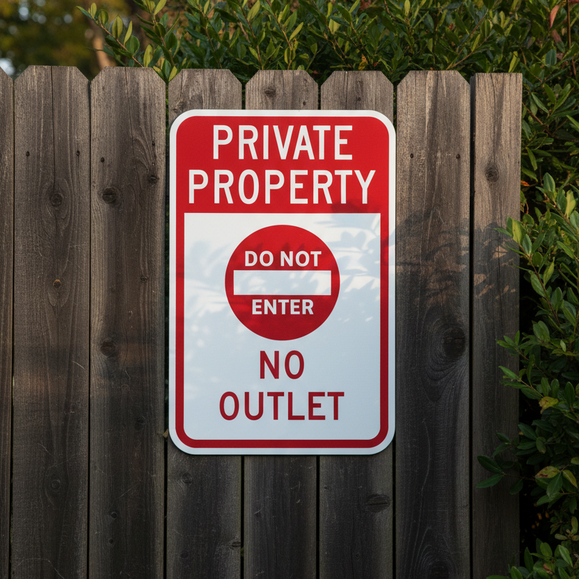 Private Property (Do Not Enter Sym) No Outlet - Image 2
