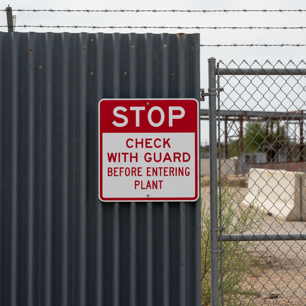 Stop Check with Guard Before Entering Plant - Image 2