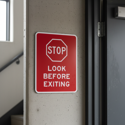 Stop Look Before Exiting (W/Stop Sym)