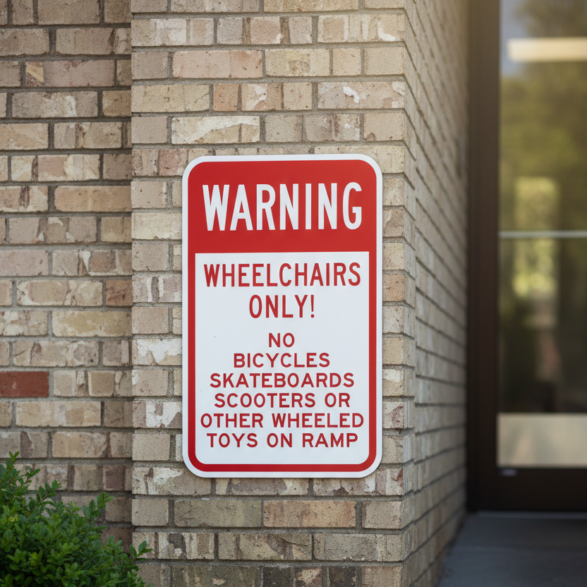 Warning Wheelchairs Only! No Bicycles Skateboards - Image 2