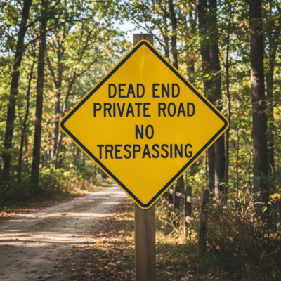 Dead End Private Road No Trespassing