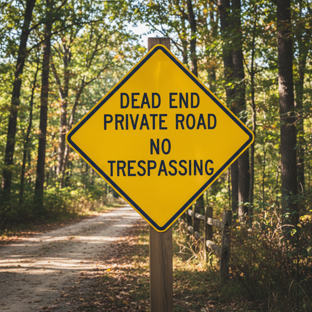 Dead End Private Road No Trespassing
