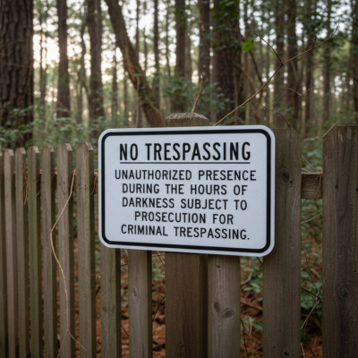 No Trespassing Unauthorized Presence
