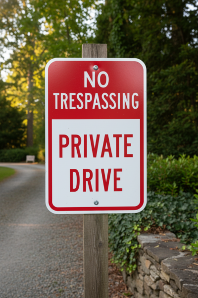 No Trespassing Private Drive