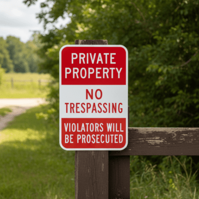 Private Property No Trespassing Violators Will