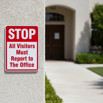 Stop All Visitors Must Report To The Office