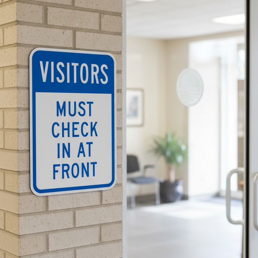 Visitors Must Check In At Front - Image 2