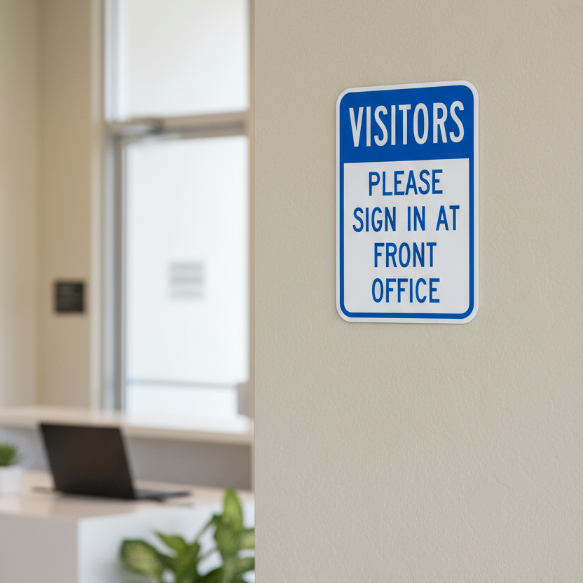 Visitors Please Sign In At Front Office - Image 2