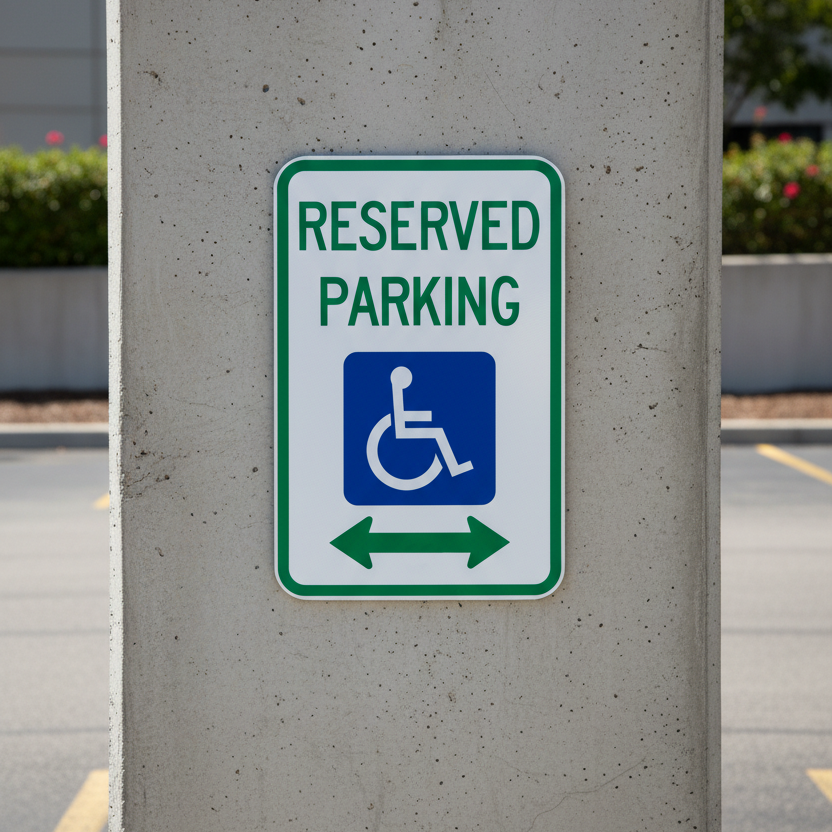 Reserved Parking (W/ Handicap Symbol) (Double Arrow) - Image 2