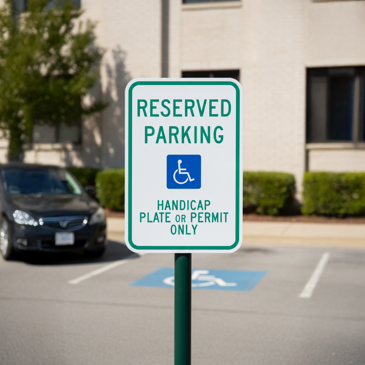 Reserved Parking (HC Sym) Handicap Plate or Permit Only