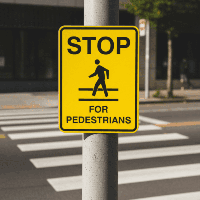 Stop For Pedestrians (Crosswalk Sym)