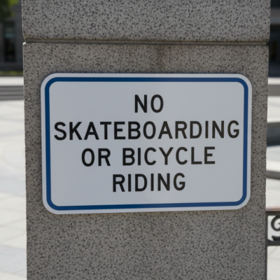 No Skateboarding Or Bicycle Riding