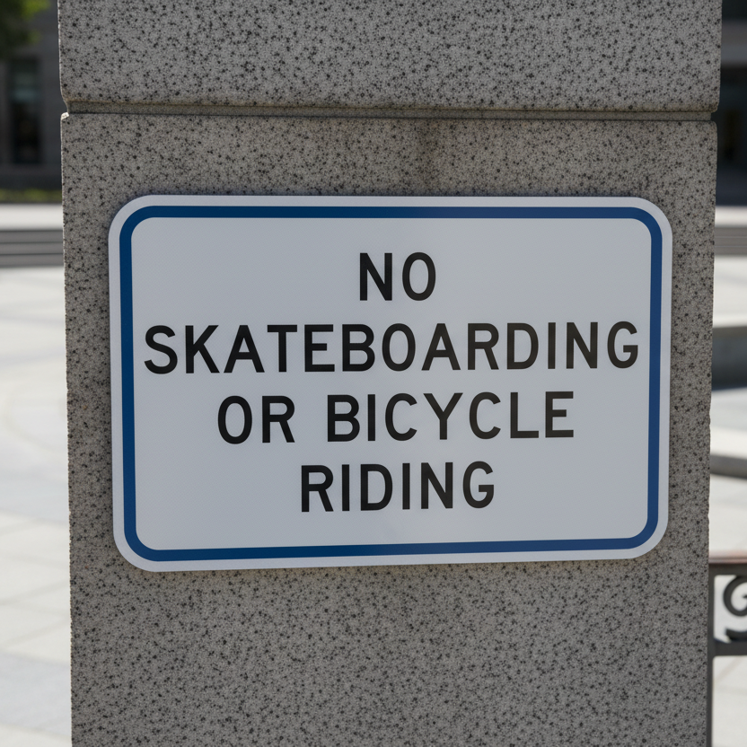 No Skateboarding Or Bicycle Riding