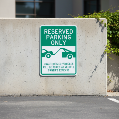 Reserved Parking Only (Tow Away Sym) Unauthorized Vehicles
