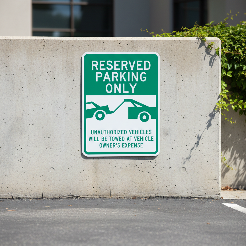 Reserved Parking Only (Tow Away Sym) Unauthorized Vehicles