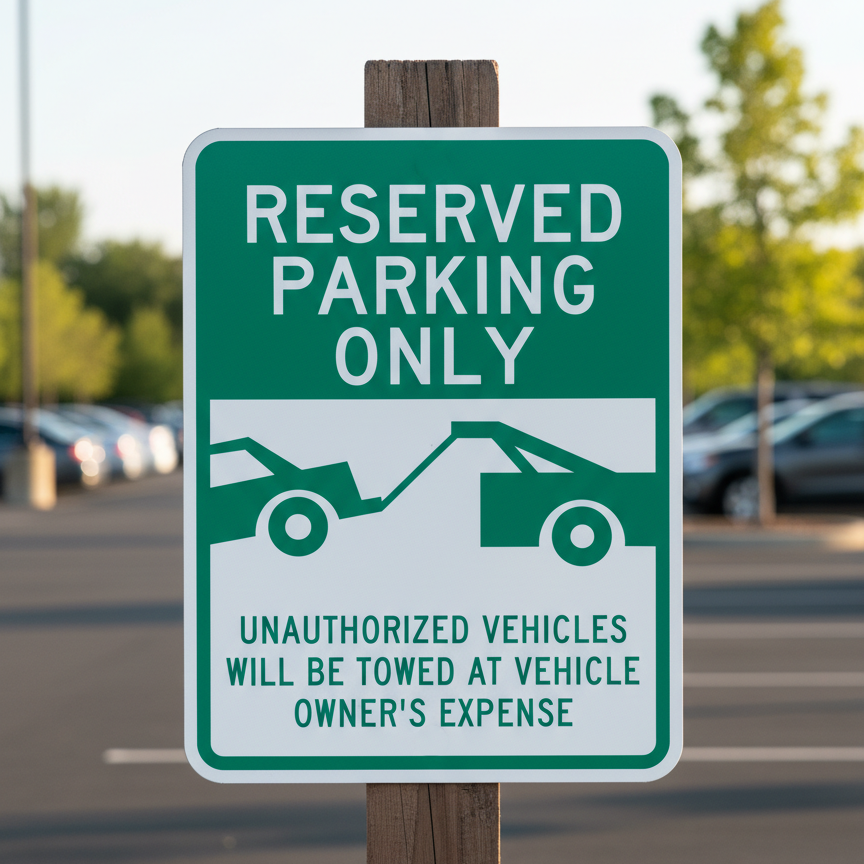 Reserved Parking Only (Tow Away Sym) Unauthorized Vehicles - Image 2