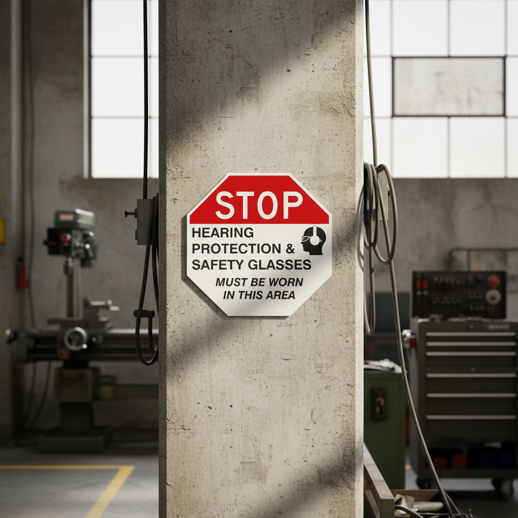 Stop Hearing Protection & Glassed Must Be Worn In This Area - Image 2