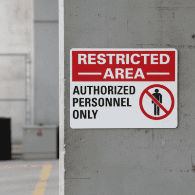 Restricted Area Authorized Personnel Only (W/Sym)