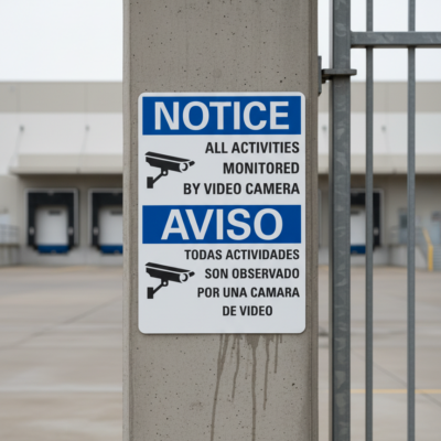 Notice All Activites Monitored By Video Camera (W/Sym)