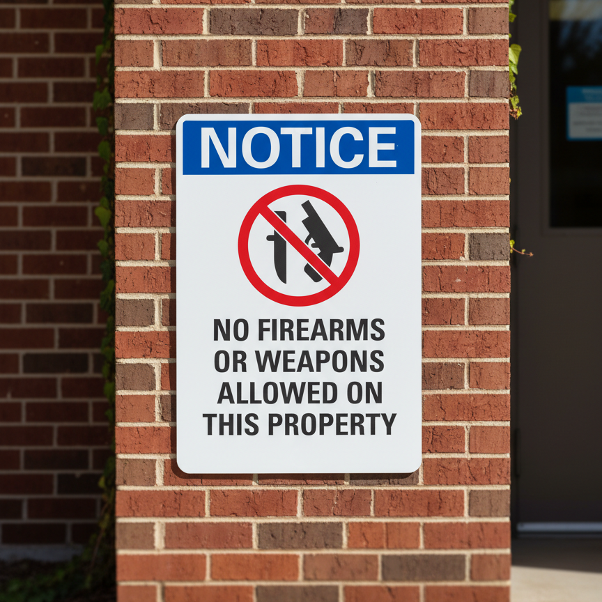 Notice No Firearms Or Weapons Allowed On This Property - Image 2