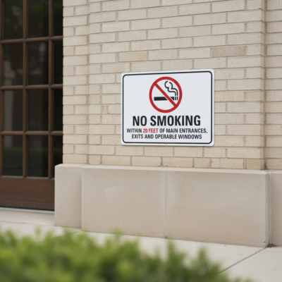 (No Smoking Sym) No Smoking Within 20 Feet Of Main Entrances