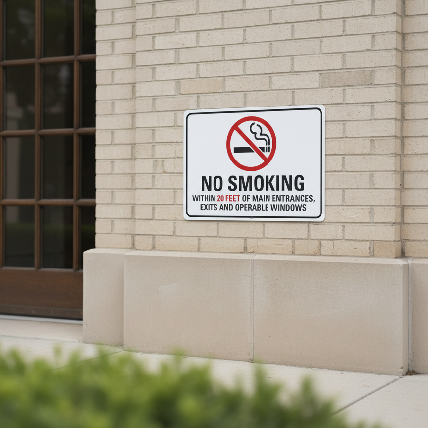 (No Smoking Sym) No Smoking Within 20 Feet Of Main Entrances